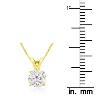 Diamond Pendants: Pretty 3/4ct 14k Yellow Gold Diamond Pendant