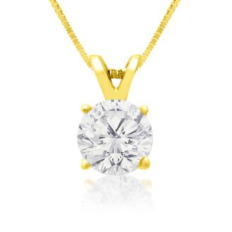.85ct 14k Yellow Gold Diamond Pendant