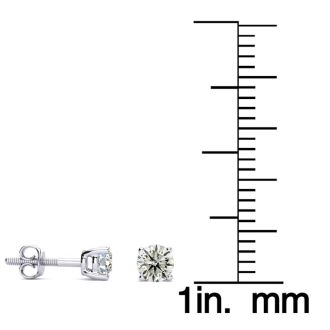 1/2 Carat Diamond Stud Earrings In Platinum