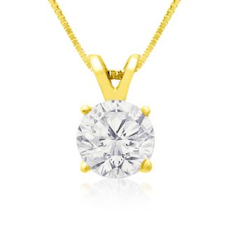 1.00ct 14k Yellow Gold Diamond Pendant, 2 Stars
