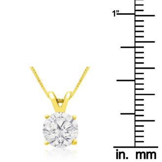1.00ct 14k Yellow Gold Diamond Pendant, 2 Stars