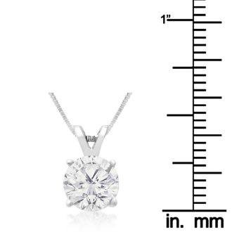 1.50ct 14k White Gold Diamond Pendant, 2 Stars