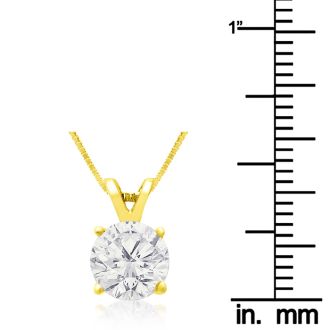 1.50ct 14k Yellow Gold Diamond Pendant, 2 Stars