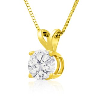 Fine 1.50ct 14k Yellow Gold Diamond Pendant, Lowest Price Ever.