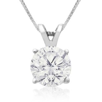 1.50ct 14k White Gold Diamond Pendant, 4 stars