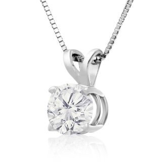 1.50ct 14k White Gold Diamond Pendant, 4 stars