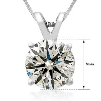 2ct Diamond Pendant in 14k White Gold
