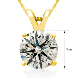 2.00ct Diamond Pendant in 14k Yellow Gold