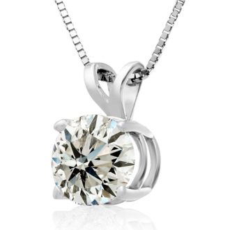 2.00ct 14k White Gold Diamond Pendant, 2 Stars
