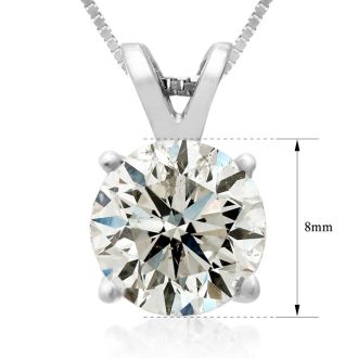 2.00ct 14k White Gold Diamond Pendant, 2 Stars