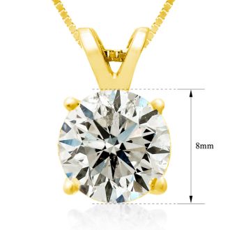 2.00ct 14k Yellow Gold Diamond Pendant