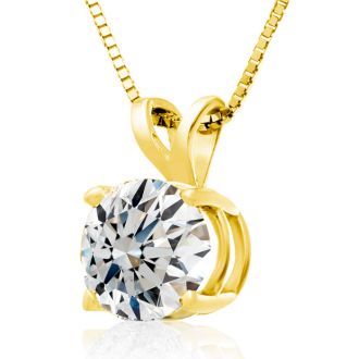 Fine 2.00ct 14k Yellow Gold Diamond Pendant, Lowest Price Ever.