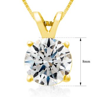 Fine 2.00ct 14k Yellow Gold Diamond Pendant, Lowest Price Ever.