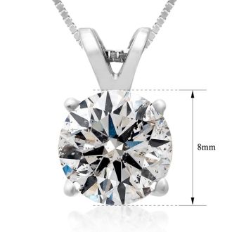 2.00ct 14k White Gold Diamond Pendant, 4 stars
