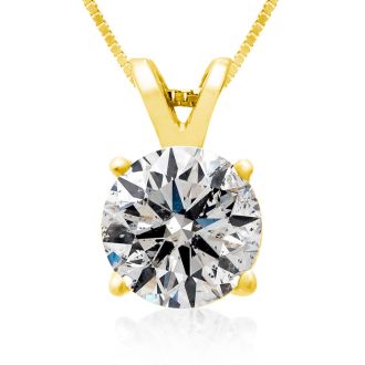 2.00ct 14k Yellow Gold Diamond Pendant, 4 stars
