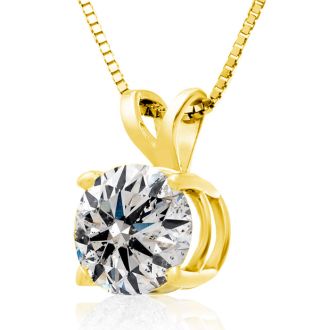 2.00ct 14k Yellow Gold Diamond Pendant, 4 stars