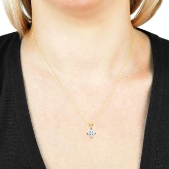 2.00ct 14k Yellow Gold Princess Diamond Pendant