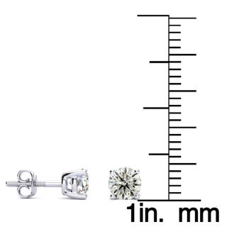 3/4 Carat Diamond Stud Earrings In Platinum