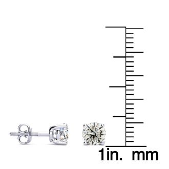 1 1/4 Carat Diamond Stud Earrings In Platinum