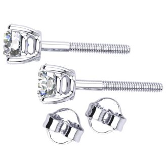 1 1/2 Carat Diamond Stud Earrings In Platinum