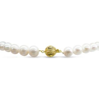 16 inch 10mm AA Pearl Necklace With 14K Yellow Gold Clasp