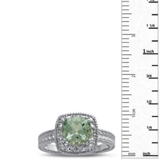 1ct Green Amethyst and Diamond Ring
