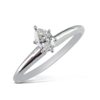 Cheap Engagement Rings, 1/4 Carat Pear Shape Diamond Solitaire Ring In 14K White Gold