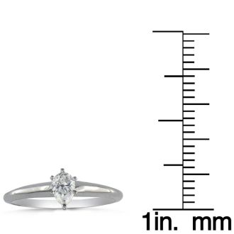Cheap Engagement Rings, 1/4 Carat Pear Shape Diamond Solitaire Ring In 14K White Gold