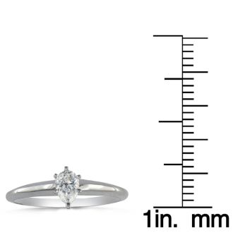 Cheap Engagement Rings, 1/3 Carat Pear Shape Diamond Solitaire Ring In 14K White Gold