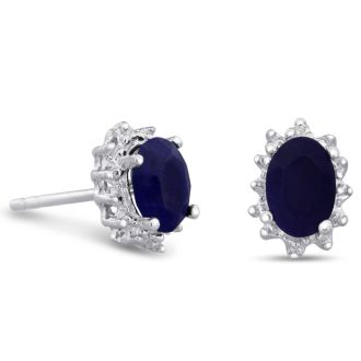 1ct Sapphire and Diamond Earrings
