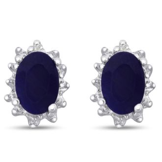 1ct Sapphire and Diamond Earrings
