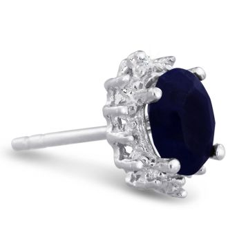 1ct Sapphire and Diamond Earrings
