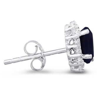 1ct Sapphire and Diamond Earrings
