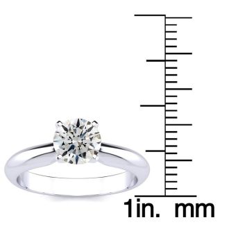 Round Engagement Rings, 1 Carat Diamond Engagement Ring Crafted In Platinum
