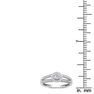 14 Karat  Engagement Rings Finely Crafted Split Band 1ct Diamond Engagement Ring, White Gold