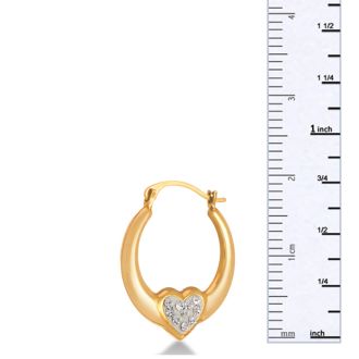 Swarovski Elements Crystal Heart Earrings in 18k Gold Overlay