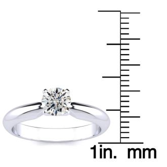 Round Engagement Rings, 1/2 Carat Diamond Engagement Ring Crafted In Platinum