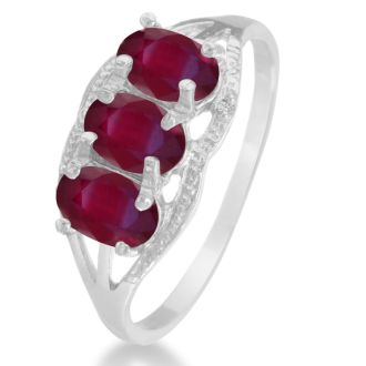 1/2ct Ruby Ring With Diamonds In Sterling Silver, Size 7