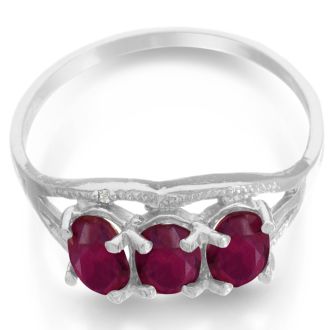 1/2ct Ruby Ring With Diamonds In Sterling Silver, Size 7