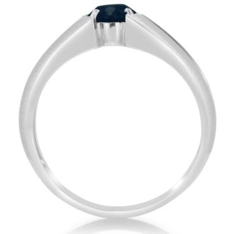 1 1/2ct Oval Created Sapphire and Diamond Men's Ring Crafted In Solid White Gold
