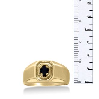 Oval Black Onyx Men's Ring Crafted In Solid Yellow Gold
