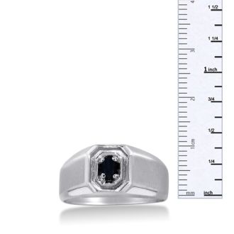 Oval Black Onyx Men's Ring Crafted In Solid 14K White Gold
