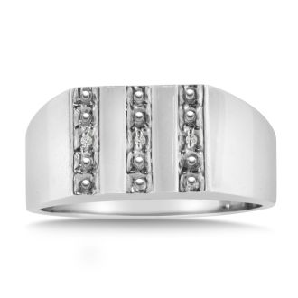 Men's Diamond Ring Crafted In Solid White Gold