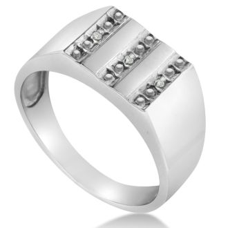 Men's Diamond Ring Crafted In Solid White Gold