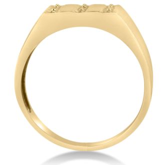 Men's Diamond Ring Crafted In Solid Yellow Gold
