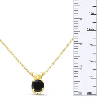 1/3ct Black Diamond Solitaire Pendant in 14k Yellow Gold