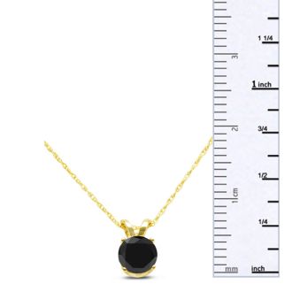 1/2ct Black Diamond Solitaire Pendant in 14k Yellow Gold