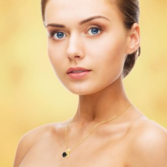 1/2ct Black Diamond Solitaire Pendant in 14k Yellow Gold