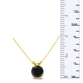 3/4ct Black Diamond Solitaire Pendant in 14k Yellow Gold