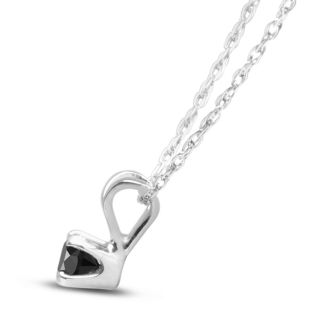 1/10ct Black Diamond Solitaire Pendant in Sterling Silver